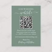 Minimalistische einfache Hochzeitsseite QR Seite G Begleitkarte (Vorderseite)