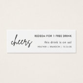 Minimalistische Einfache Hochzeitsticket-Karten (Vorderseite)