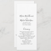 Minimalistische Einfache Hochzeitsvorlage Programm (Vorne/Hinten)