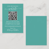 Minimalistische einfache Hochzeitwebsite QR Aquama Begleitkarte (Vorne/Hinten)