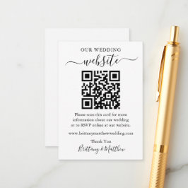 Minimalistische einfache Hochzeitwebsite QR Begleitkarte