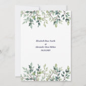 Minimalistische einfache Hübsche Blätter Zweige Ho Einladung (Rückseite)