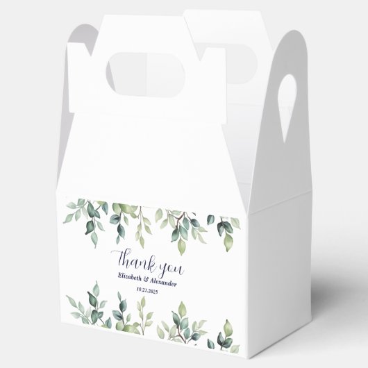 Minimalistische einfache Hübsche Blätter Zweige Ho Geschenkschachtel (Geöffnet)