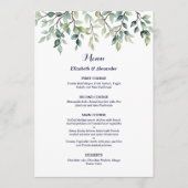 Minimalistische einfache Hübsche Blätter Zweige Ho Menükarte (Vorderseite)