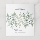 Minimalistische einfache Hübsche Blätter Zweige Ho Platzkarte (Außenseite Aufgefaltet)