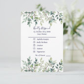 Minimalistische einfache Hübsche Blätter Zweige Ho RSVP Karte (Stehend Vorderseite)