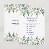 Minimalistische einfache Hübsche Blätter Zweige Ho RSVP Karte (Vorne/Hinten)