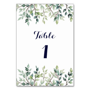 Minimalistische einfache Hübsche Blätter Zweige Ho Tischnummer