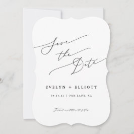 Minimalistische Einfache Kalligrafie-Hochzeit Save The Date