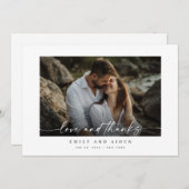 Minimalistische einfache Liebe und Dank Hochzeitss Dankeskarte (Vorne/Hinten)