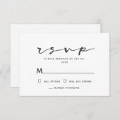 Minimalistische Einfache moderne Erinnerungen Gede RSVP Karte (Vorne/Hinten)