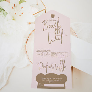 Minimalistische einfache moderne kleine Bär-Baby-P All In One Einladung