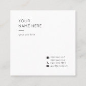 Minimalistische einfache moderne quadratische visitenkarte (Rückseite)