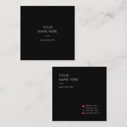 Minimalistische einfache moderne quadratische visitenkarte (Vorne/Hinten)