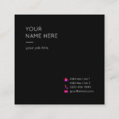 Minimalistische einfache moderne quadratische visitenkarte (Rückseite)