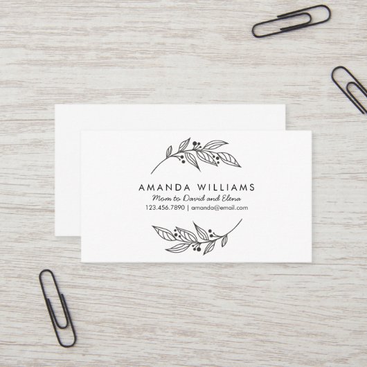 Minimalistische Einfache Mummy Card/Mummy Calling  Visitenkarte (Vorderseite/Rückseite Beispiel)