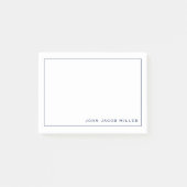 Minimalistische einfache Navy-Square-Grenze Post-it Klebezettel (Vorderseite)