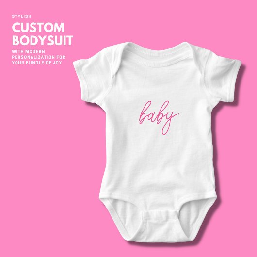 Minimalistische, einfache Niedliche Pink-Schwanger Baby Strampler