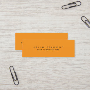 Minimalistische, einfache Orange-Farbe Mini Visitenkarte