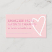 Minimalistische einfache Pastel Girly Pink Herzgra Visitenkarte (Vorderseite)