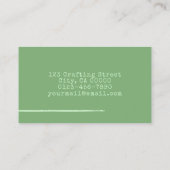 Minimalistische einfache Pastel Grünes Niedliches  Visitenkarte (Rückseite)