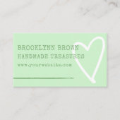 Minimalistische einfache Pastel Grünes Niedliches  Visitenkarte (Vorderseite)