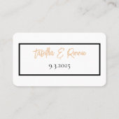 Minimalistische, einfache Personalisierte Hochzeit Platzkarte (Rückseite)