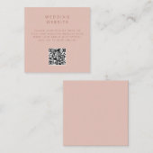 Minimalistische einfache QR Code Hochzeitswebsite Begleitkarte (Vorne/Hinten)