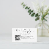 Minimalistische einfache QR Code UAWG Wedding Antw Begleitkarte (Stehend Vorderseite)