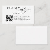 Minimalistische einfache QR Code UAWG Wedding Antw Begleitkarte (Vorne/Hinten)