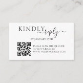 Minimalistische einfache QR Code UAWG Wedding Antw Begleitkarte (Vorderseite)