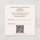 Minimalistische einfache Reinigung von grünem Crem Empfehlungskarte (Rückseite)