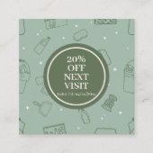 Minimalistische einfache Reinigung von grünem Crem Rabattkarte (Vorderseite)