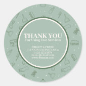 Minimalistische einfache Reinigung von grünem Crem Runder Aufkleber (Vorderseite)