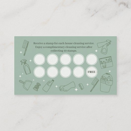 Minimalistische einfache Reinigung von grünem Crem Treuekarte (Rückseite)