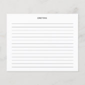 Minimalistische einfache Rezept-Karte (Rückseite)