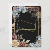 Minimalistische einfache Rose, Goldrahmen-Hochzeit Einladung (Rückseite)