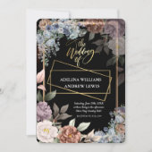 Minimalistische einfache Rose, Goldrahmen-Hochzeit Einladung (Vorderseite)