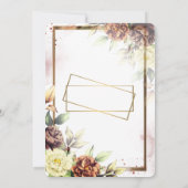 Minimalistische einfache Rose, Goldrahmen-Hochzeit Einladung (Rückseite)