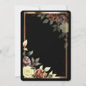 Minimalistische einfache Rose, Goldrahmen-Hochzeit Einladung (Rückseite)