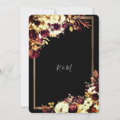 Minimalistische einfache Rote Rose, Goldrahmen-Ein Einladung (Rückseite)