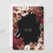 Minimalistische einfache Rote Rose, Goldrahmen-Ein Einladung (Rückseite)