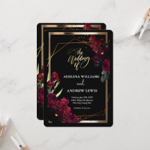 Minimalistische einfache Rote Rose, Goldrahmen-Ein