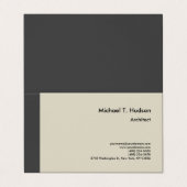 Minimalistische einfache Schlichte Architektur Mod Visitenkarten (Außenseite Aufgefaltet)