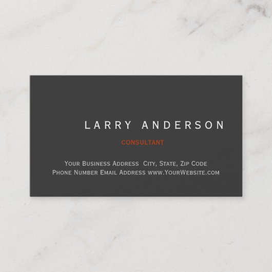 Minimalistische Einfache Schlichte Unternehmenskar Visitenkarte (Vorderseite)