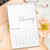 Minimalistische einfache Schreibmonate Kalender