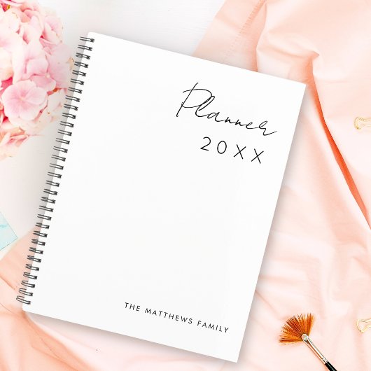 Minimalistische einfache Schreibmonate Planer