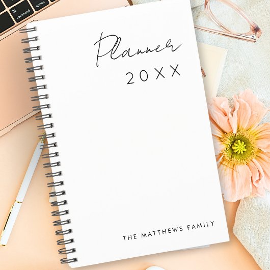 Minimalistische einfache Schreibmonate Planer