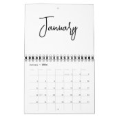 Minimalistische einfache Schreibmonate pro Jahr Kalender (Jan 2026)