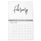Minimalistische einfache Schreibmonate pro Jahr Kalender (Feb 2026)